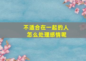 不适合在一起的人 怎么处理感情呢